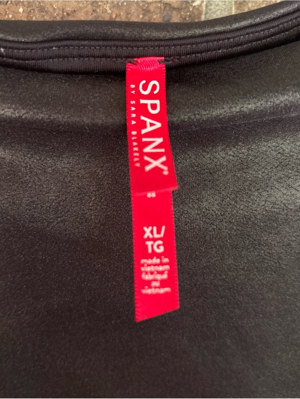 SPANX Black Faux Leather Leggings XL